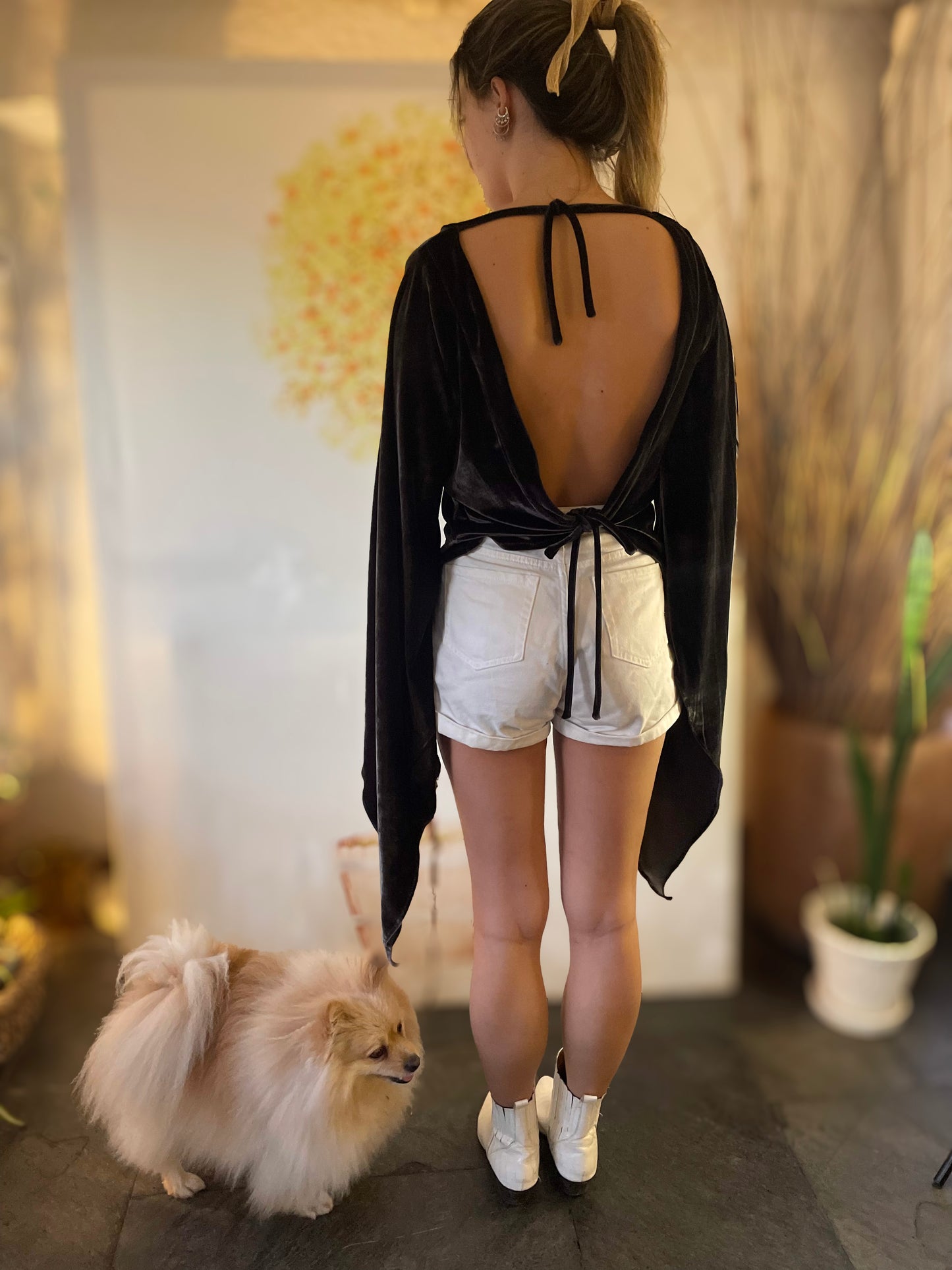 BLUSA MORCEGO VELUDO GRAFITE