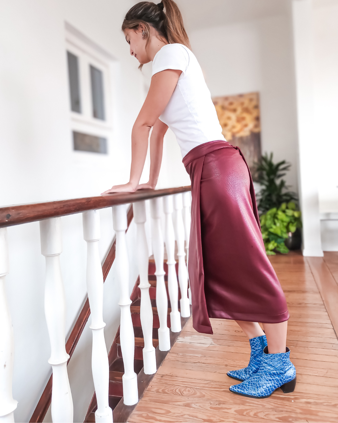 SAIA MIDI BURGUNDY