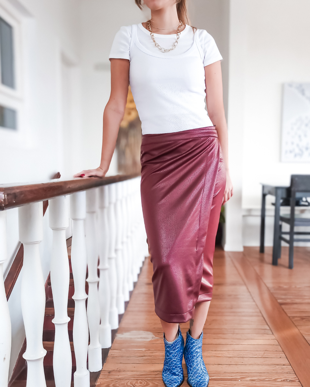 SAIA MIDI BURGUNDY