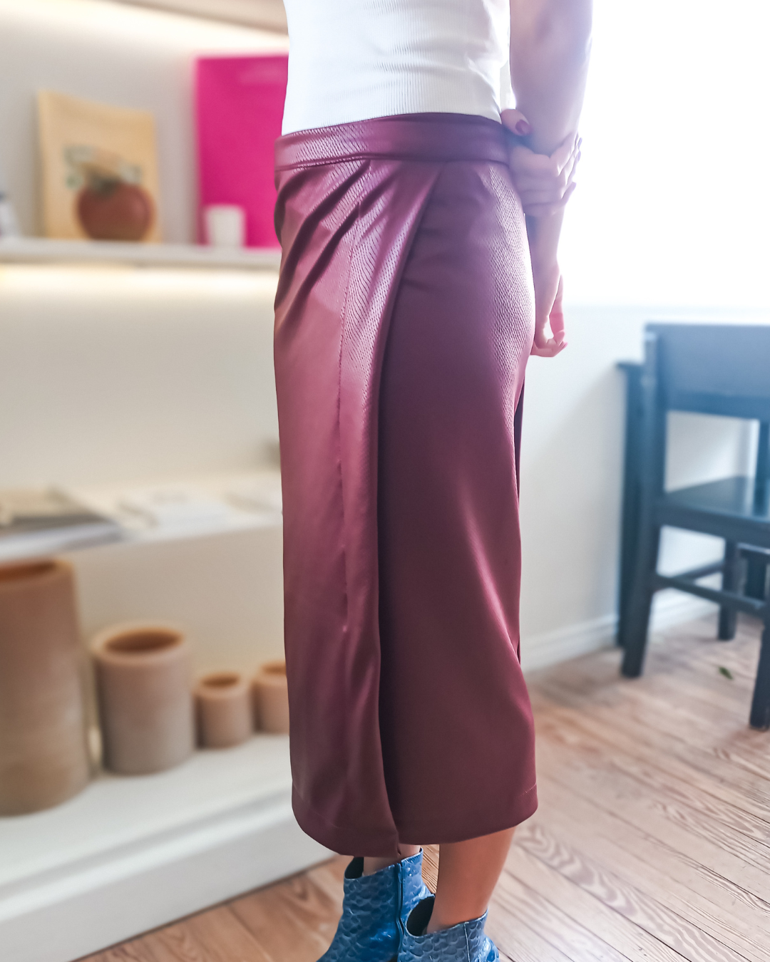 SAIA MIDI BURGUNDY